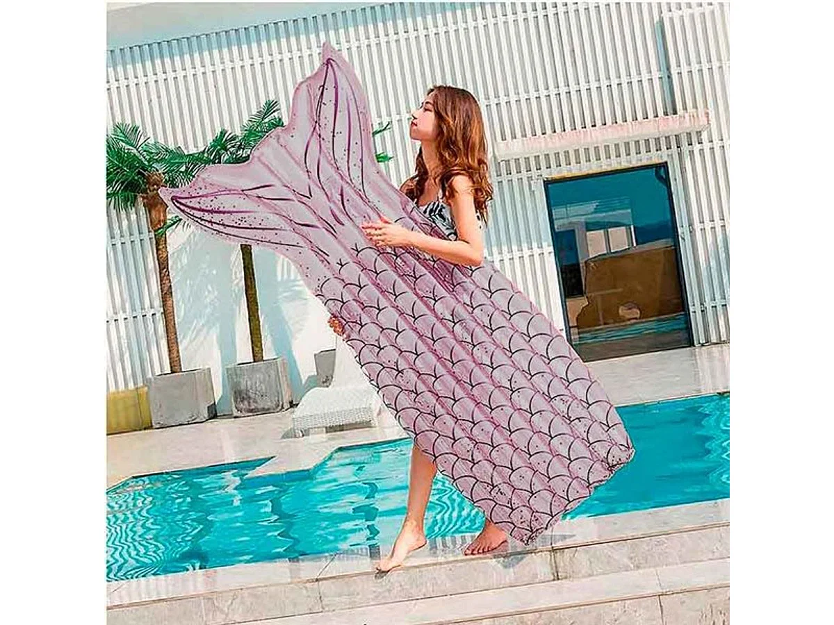 Colchoneta cola de sirena lila 178x88 cm
