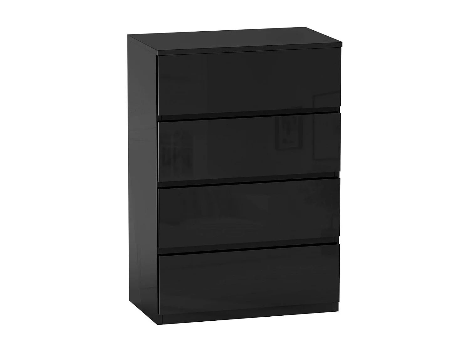 Cómoda Noche Homcom 4 cajones negro 80x55x34 cm