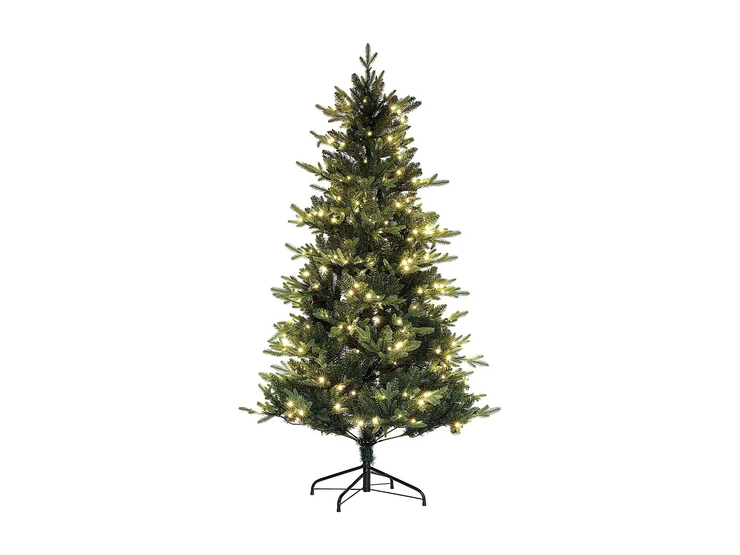 Árbol de Navidad Homcom 726 ramas con 350 luces LEDs verde Ø114x180 cm