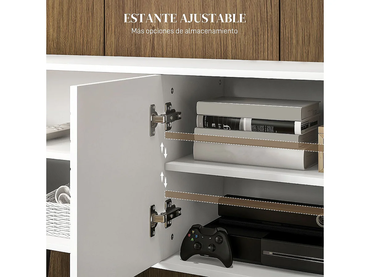 Armário Moderno Belluno 145x38x65cm em Branco para TV até 65 polegadas