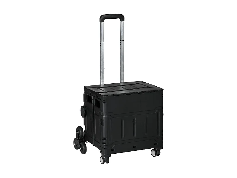 Carrito multiusos Roller Homcom 35L plegable negro 95x43x48 cm