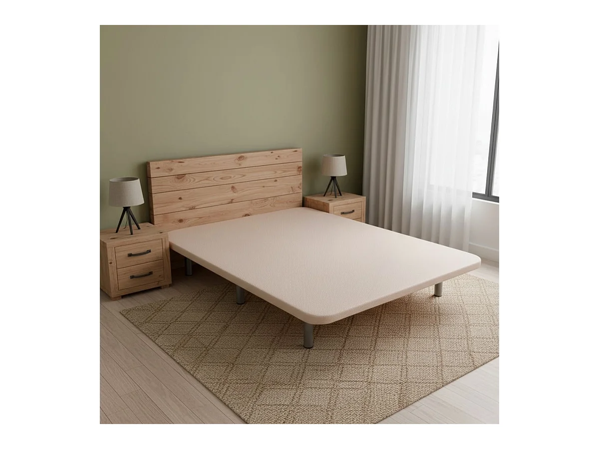 Base tapizada Somg tejido 3D beige 135x190 cm