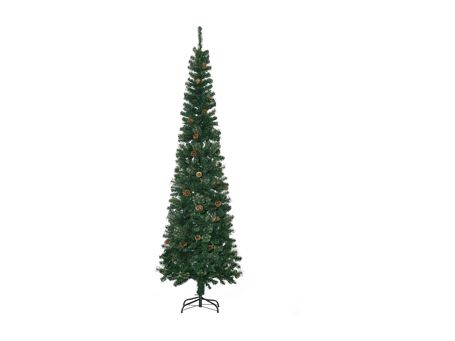 Árbol de Navidad Homcom 706 ramas con 56 piñas verde Ø58x225 cm