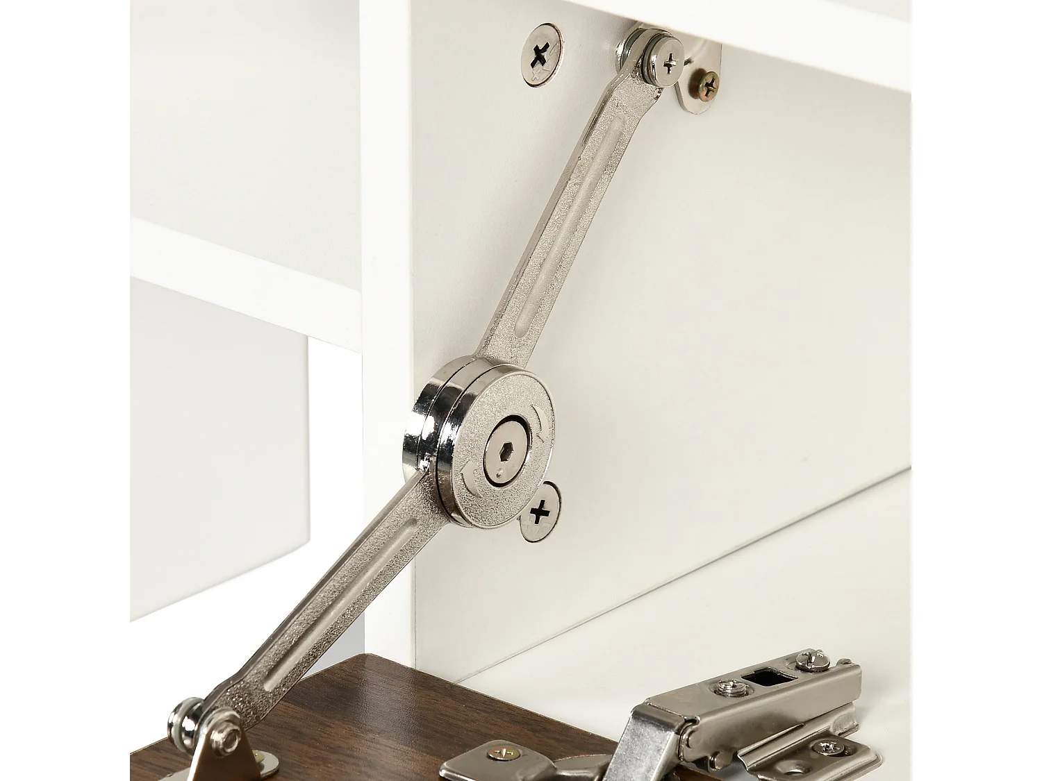 Mueble de TV Sturt Homcom + 2 estantes de pared blanco/marrón