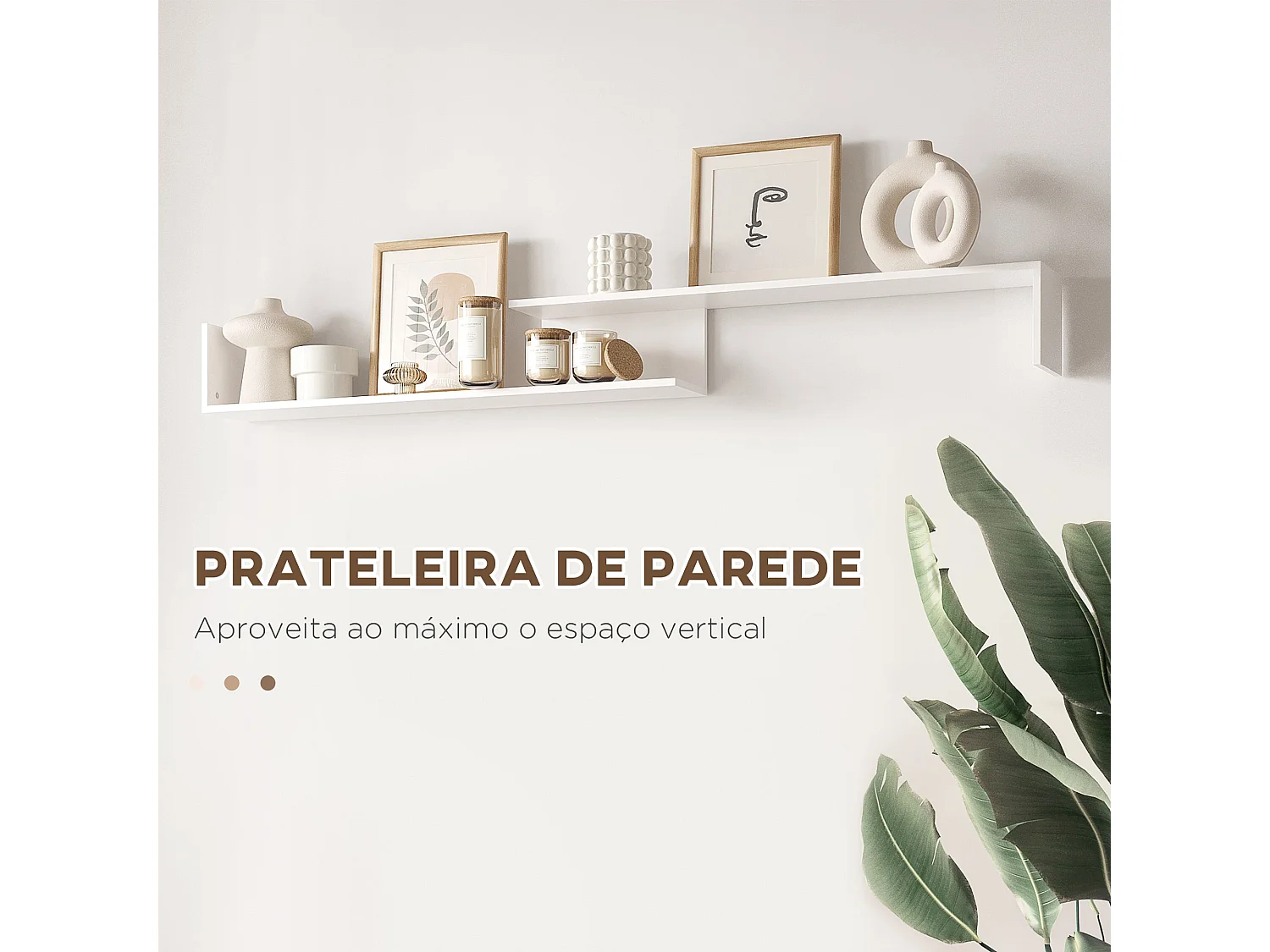 Móvel de TV Moderno com Prateleiras para Sala de Estar em Branco e Marrom