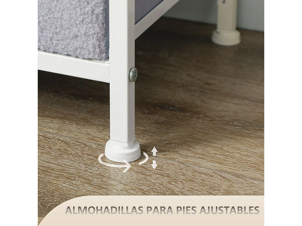 Cómoda Roble Homcom 9 cajones de tela gris 99x100x30 cm