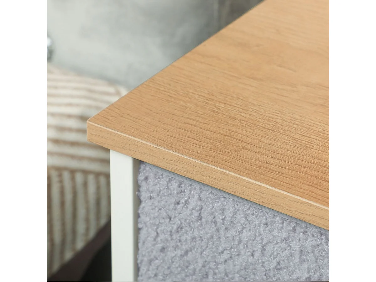 Cómoda Roble Homcom 9 cajones de tela gris 99x100x30 cm