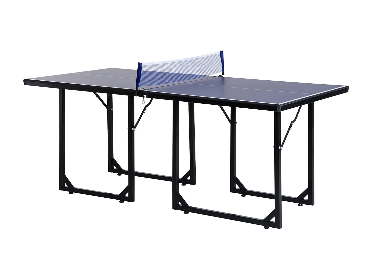 Mesa de ping pong Homcom plegable con red azul 76x91x182 cm