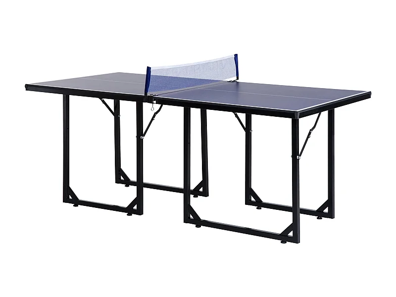 Mesa de Ping Pong Dobrável Profissional Azul 182x91x76 cm com Rede e Estrutura de Aço