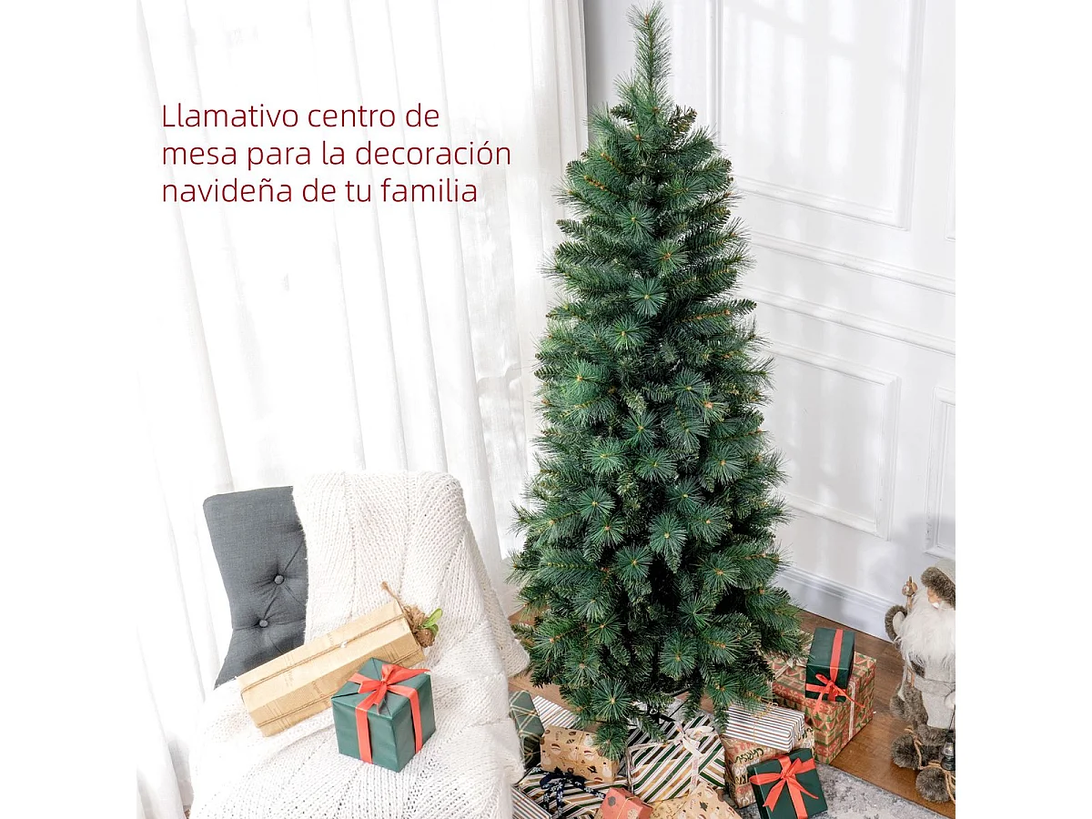 Árbol de Navidad Homcom 528 ramas verde Ø80x180 cm