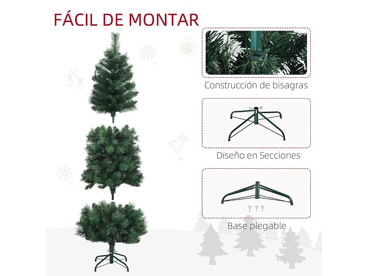 Árvore de Natal Artificial de 180 cm com 528 Ramos e Suporte de Metal – Modelo Tromsø para Decoração de Interiores