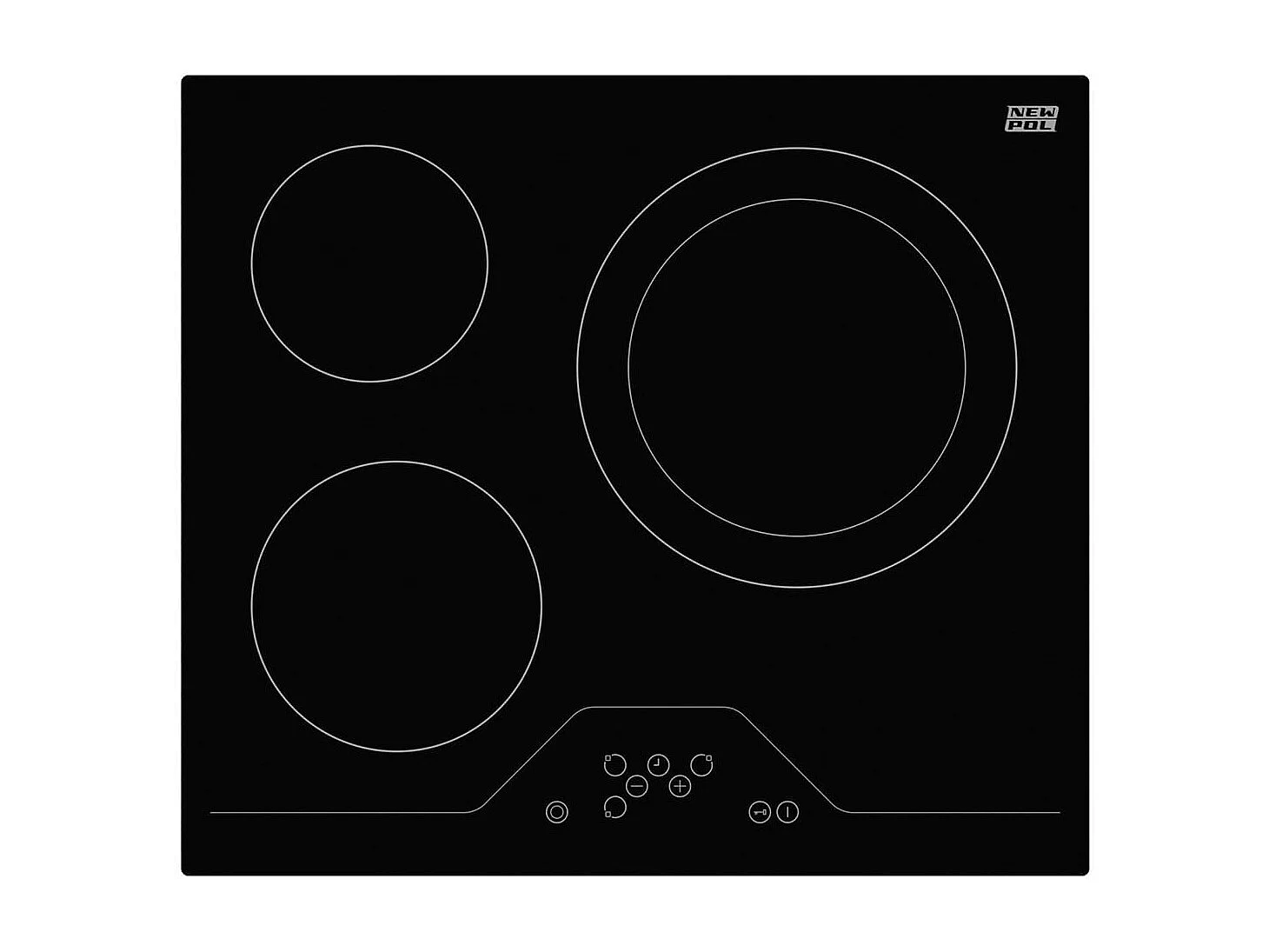 Set horno + vitrocerámica New Pol NVH3Z8P negro/inox