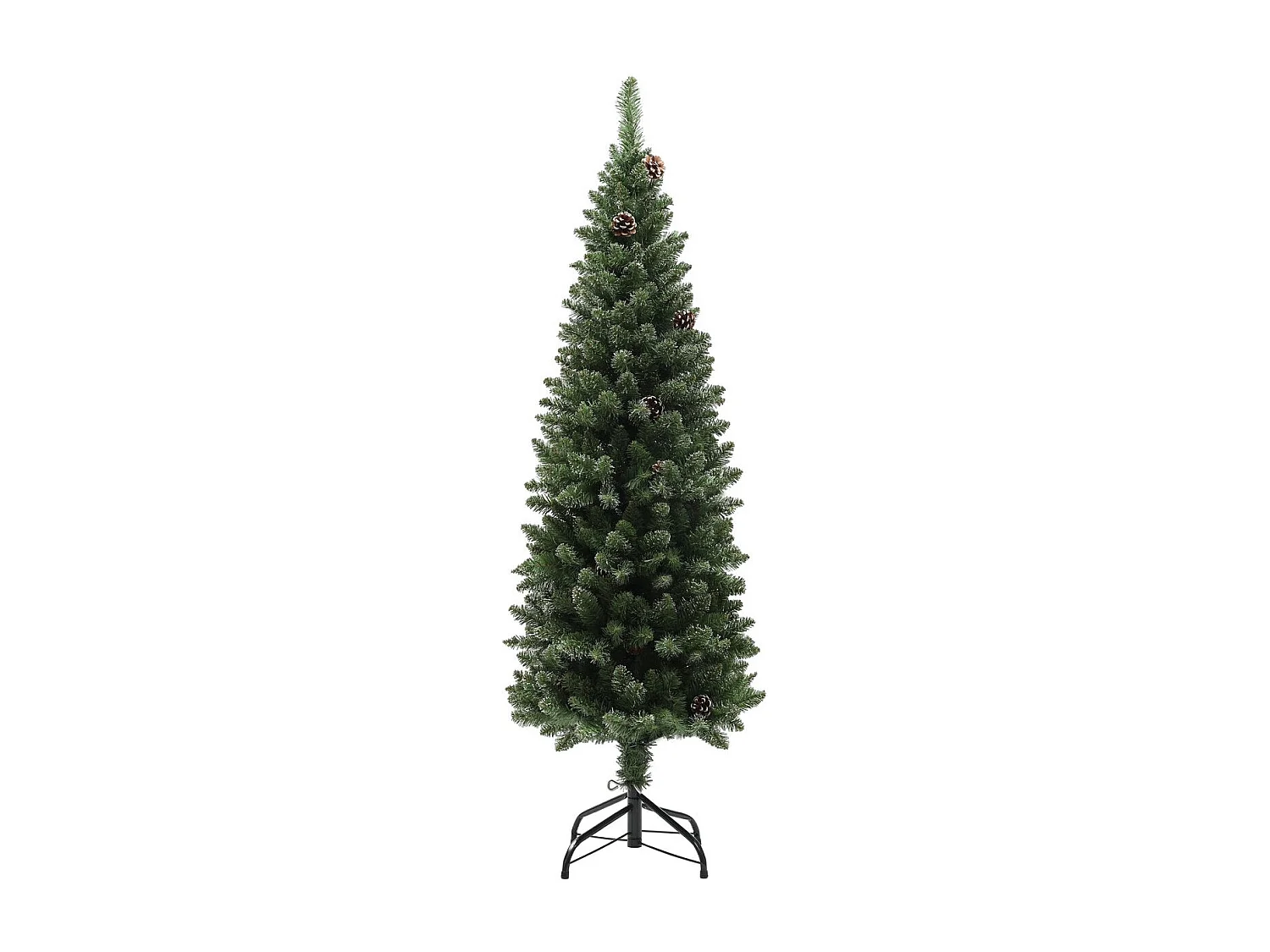 Árbol de Navidad Homcom 395 ramas con piñas verde Ø54x150 cm