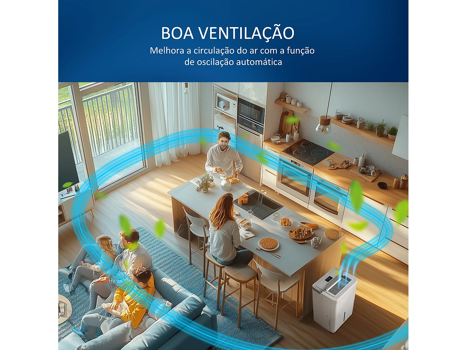 Desumidificador Elétrico 35L/dia com LED, Temporizador e Drenagem Contínua para Ambientes de Até 100㎡