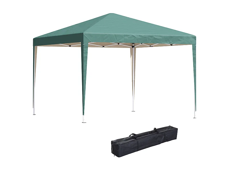 Carpa Granada Outsunny Pop-up plegable altura ajustable verde 255x295x295 cm