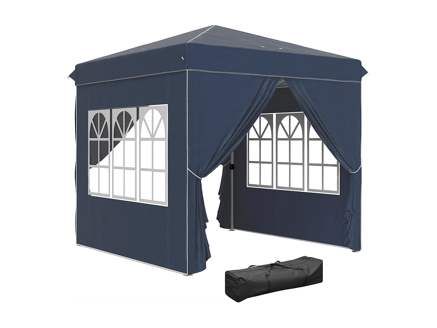 Carpa Rito Outsunny plegable + 4 paredes laterales gris azul 325x290 cm