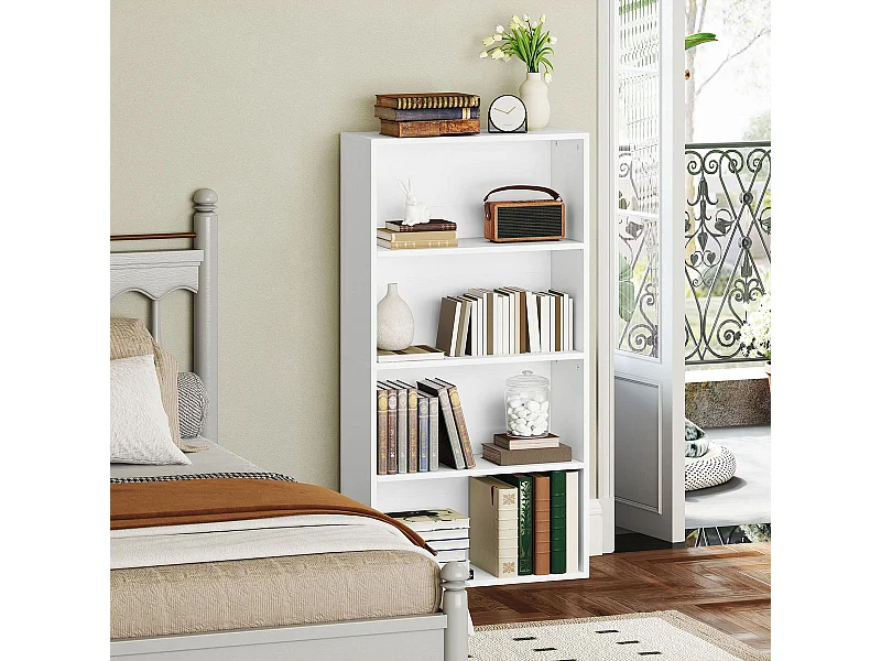 Estantería Abraxans Homcom 4 niveles blanco 80x60x24 cm