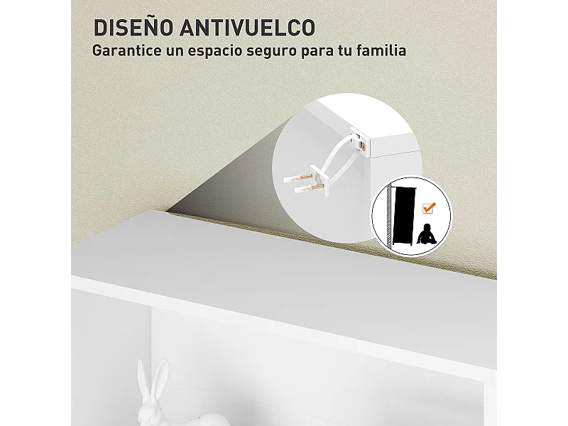 Estantería Abraxans Homcom 4 niveles blanco 80x60x24 cm