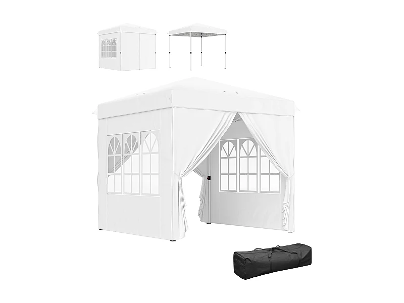 Tenda Dobrável Pop-Up 248x248x270 cm com Proteção UV e Altura Ajustável para Festas e Camping