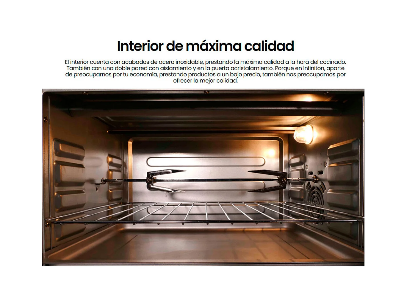 Horno de sobremesa Infiniton HSM-30N45 2000W 45L 4 funciones con accesorios negro