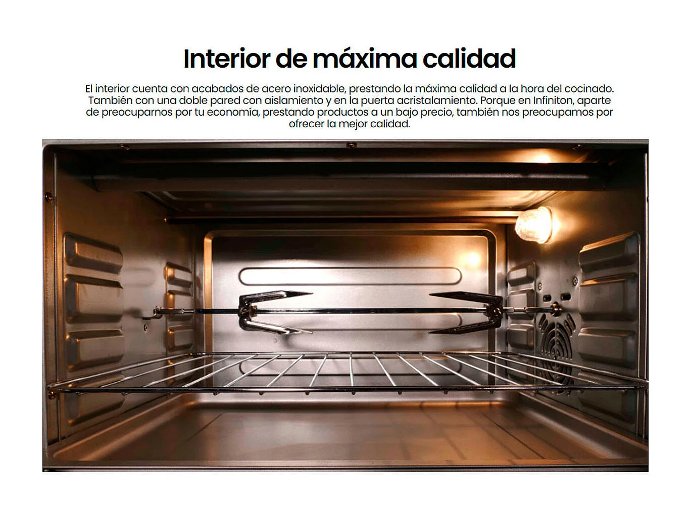 Horno de sobremesa Infiniton HSM-30N45 2000W 45L 4 funciones con accesorios negro