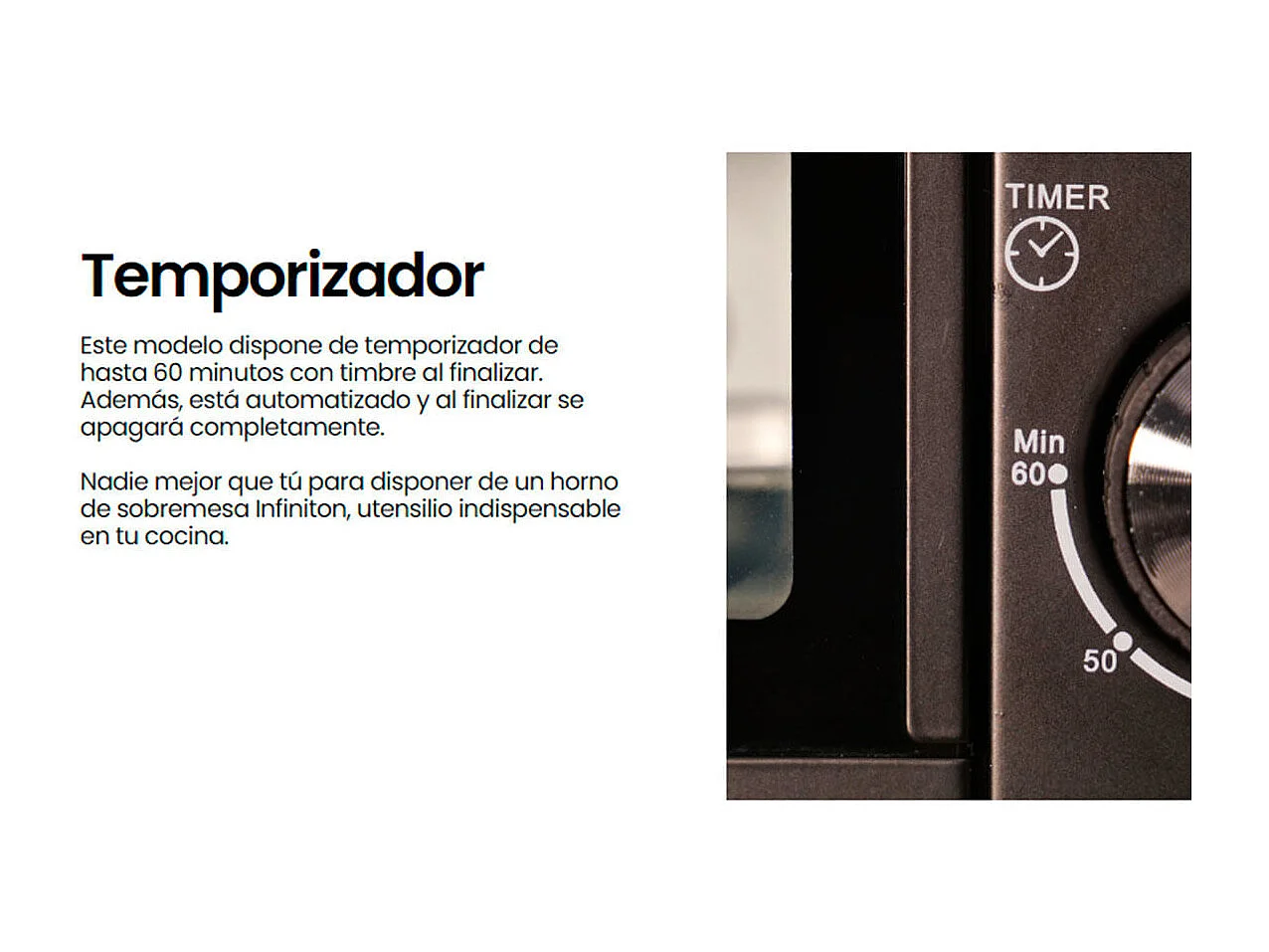 Horno de sobremesa Infiniton HSM-30N45 2000W 45L 4 funciones con accesorios negro