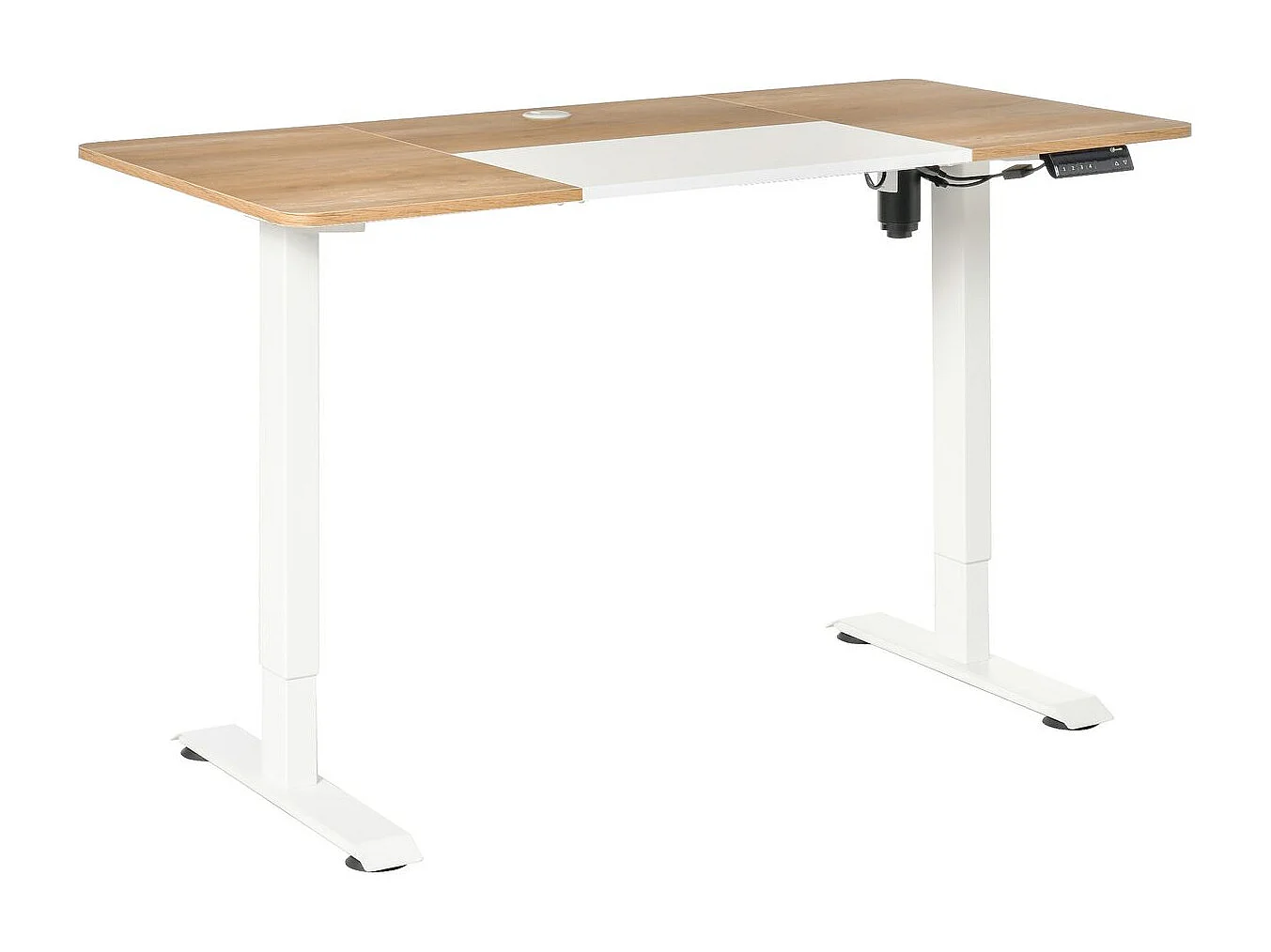Escritorio eléctrico Khit Vinsetto altura regulable blanco/natural 72-116x140x70 cm