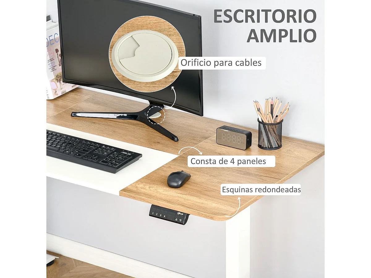 Vinsetto Secretária Elétrica com Ajuste de Altura e 4 Memórias - Ideal para Escritório e Home Office