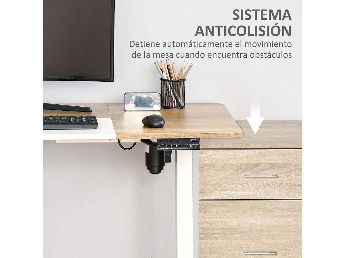 Vinsetto Secretária Elétrica com Ajuste de Altura e 4 Memórias - Ideal para Escritório e Home Office
