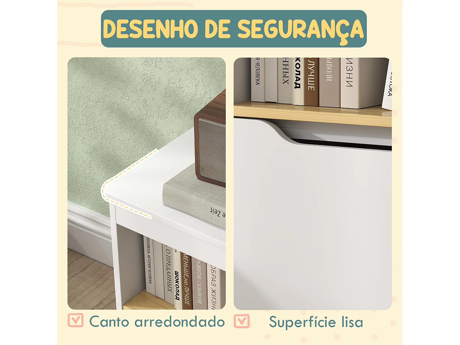 Estantería infantil Cilantro Aiyaplay compartimento + 2 cajones +3A blanco 45x80x30 cm