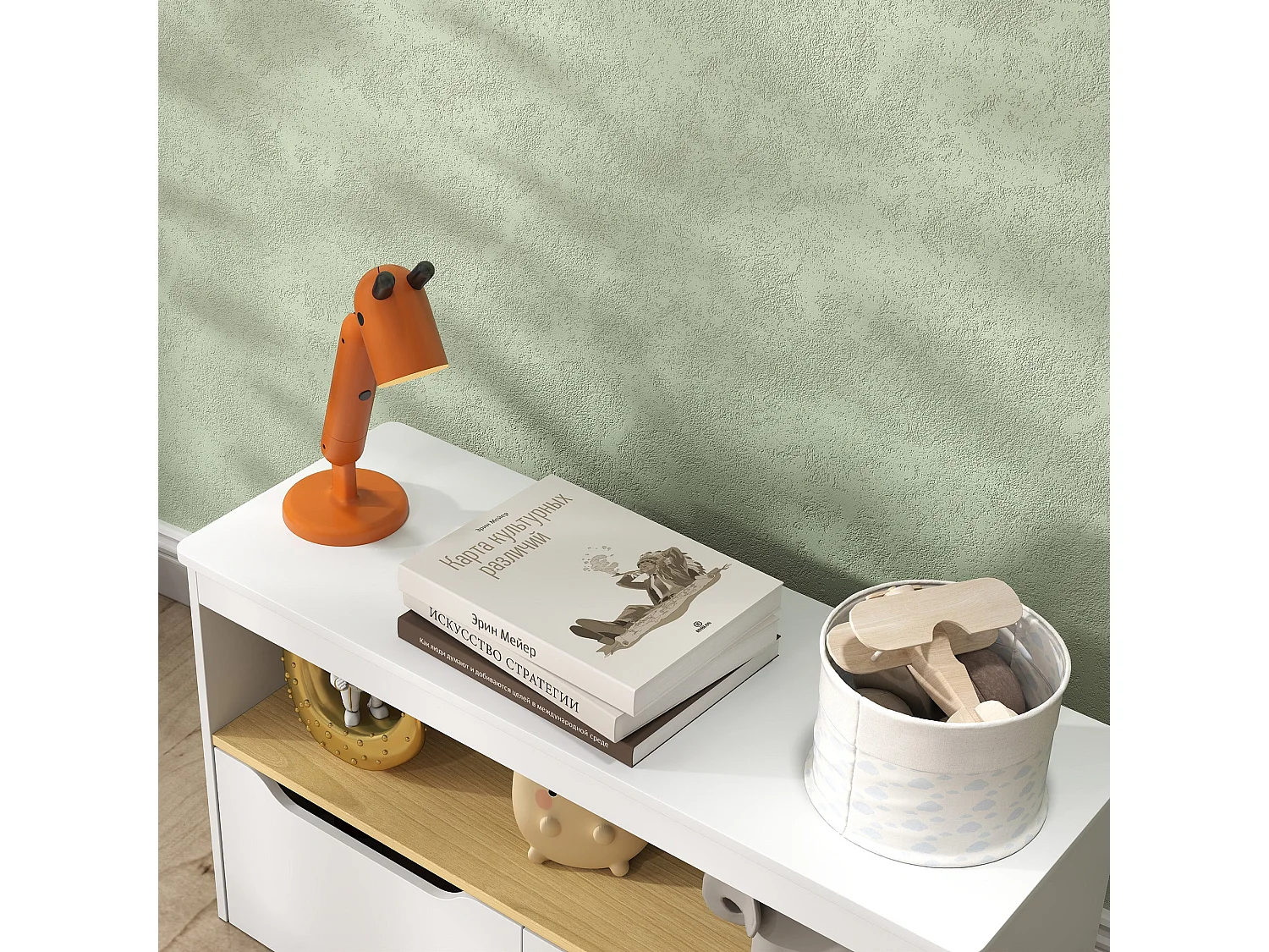 Estantería infantil Cilantro Aiyaplay compartimento + 2 cajones +3A blanco 45x80x30 cm