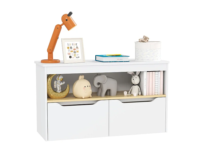 Estantería infantil Cilantro Aiyaplay compartimento + 2 cajones +3A blanco 45x80x30 cm