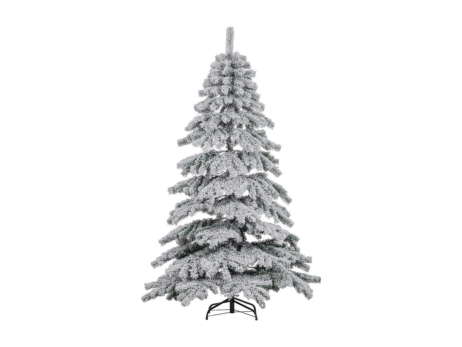 Árbol de Navidad Homcom 627 ramas efecto nevado verde/blanco Ø116x180 cm
