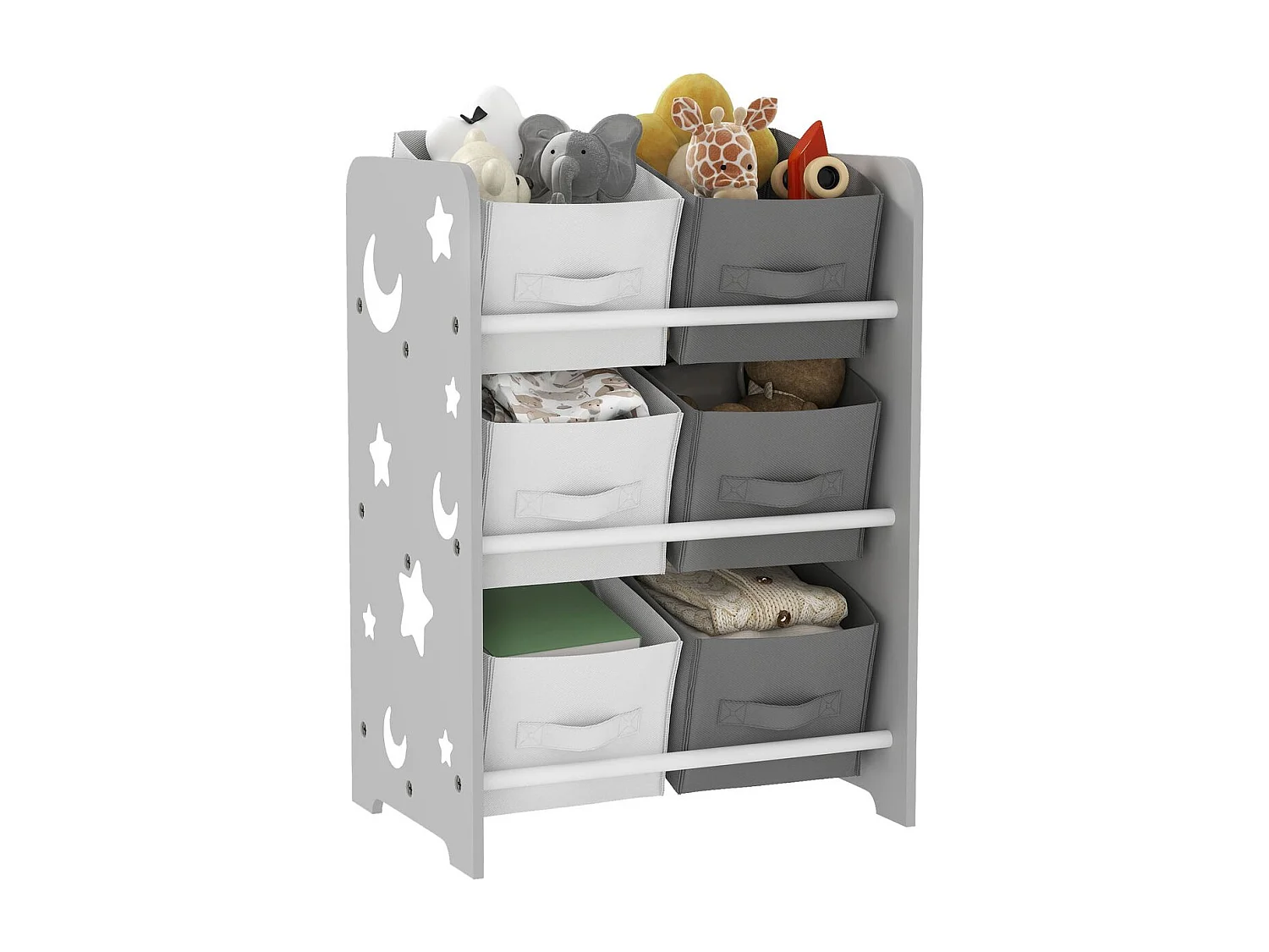 Estantería infantil Yoyó Aiyaplay 6 cajas +3A gris 60x43x30 cm