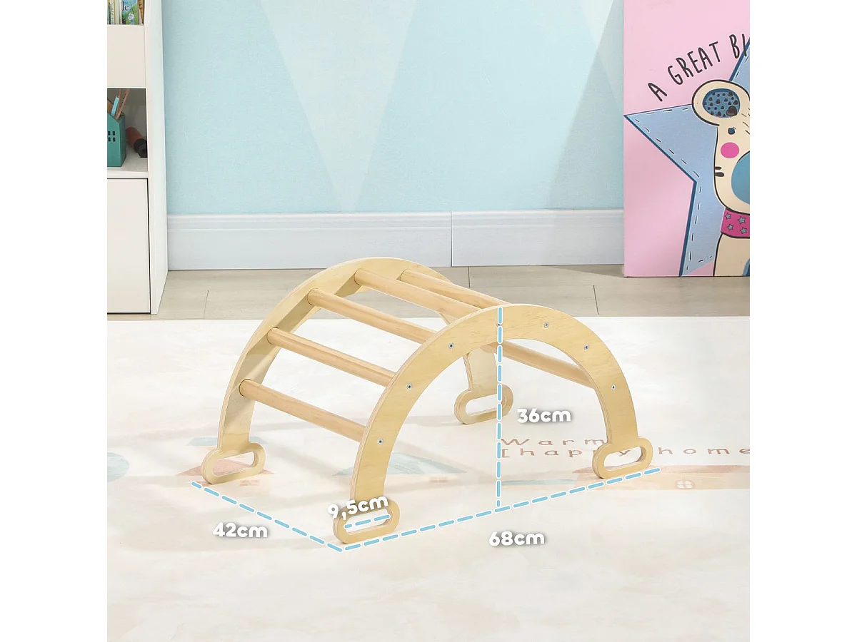 Arco de escalada infantil Aiyaplay 1-4 años natural 36x68x42 cm