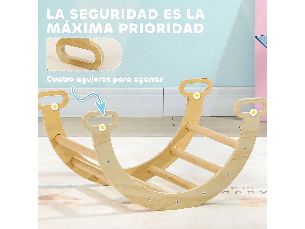 Arco de escalada infantil Aiyaplay 1-4 años natural 36x68x42 cm