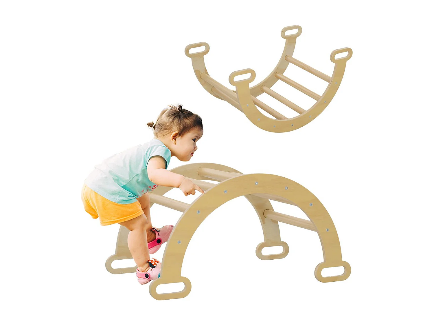 Arco de escalada infantil Aiyaplay 1-4 años natural 36x68x42 cm