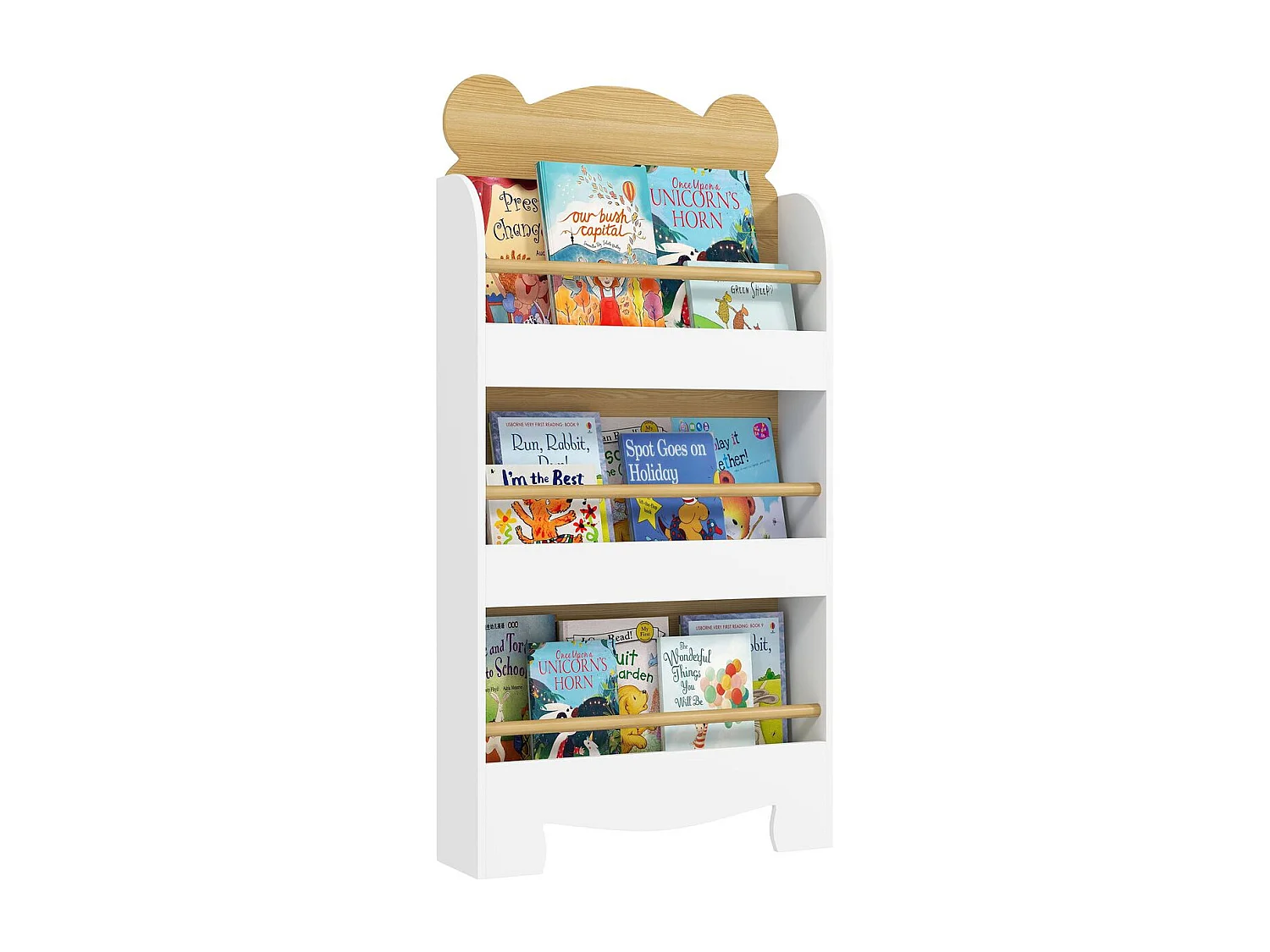Librería infantil Osito Aiyaplay 3 niveles blanco/natural 110x55x15 cm