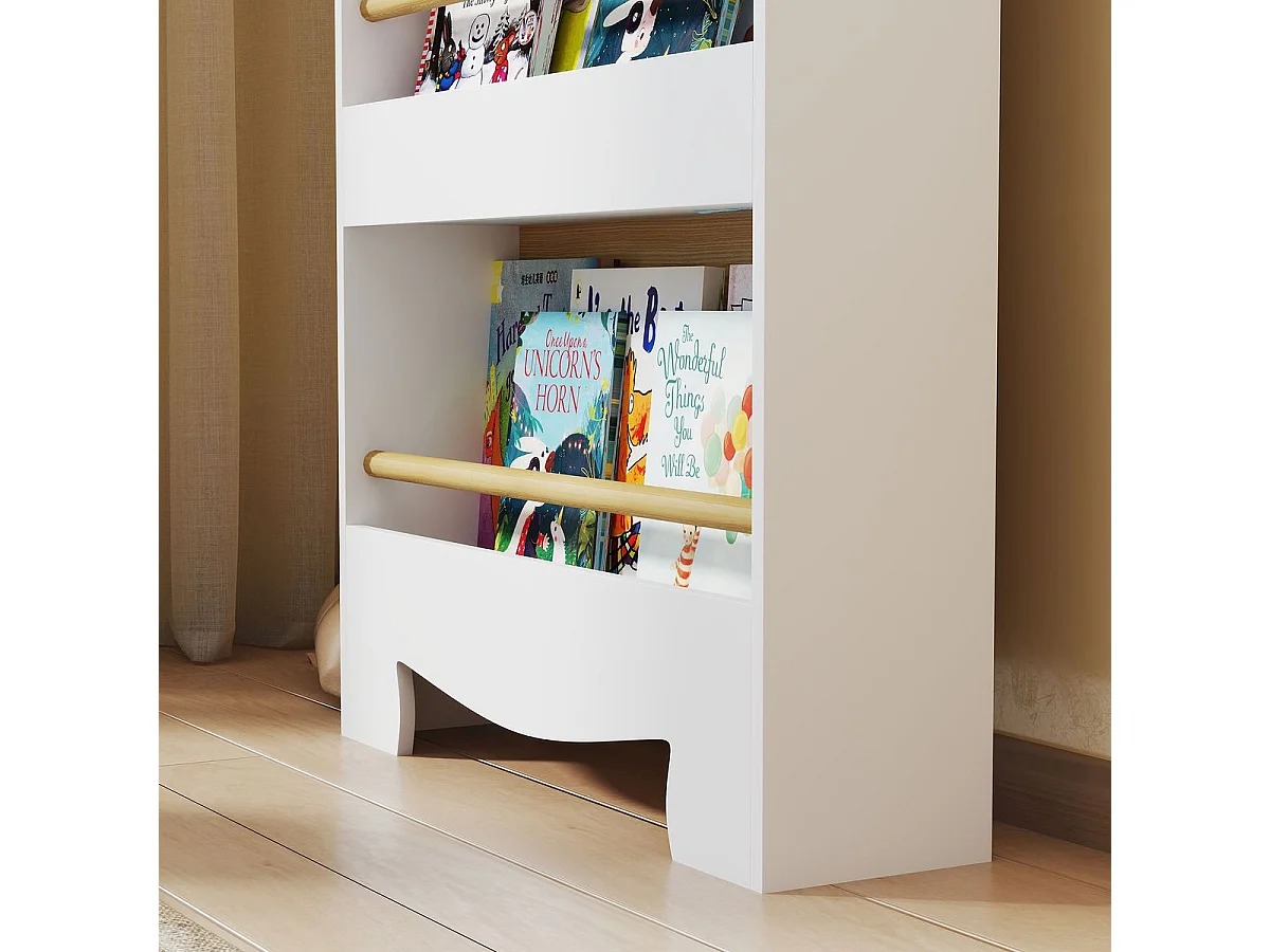 Librería infantil Osito Aiyaplay 3 niveles blanco/natural 110x55x15 cm