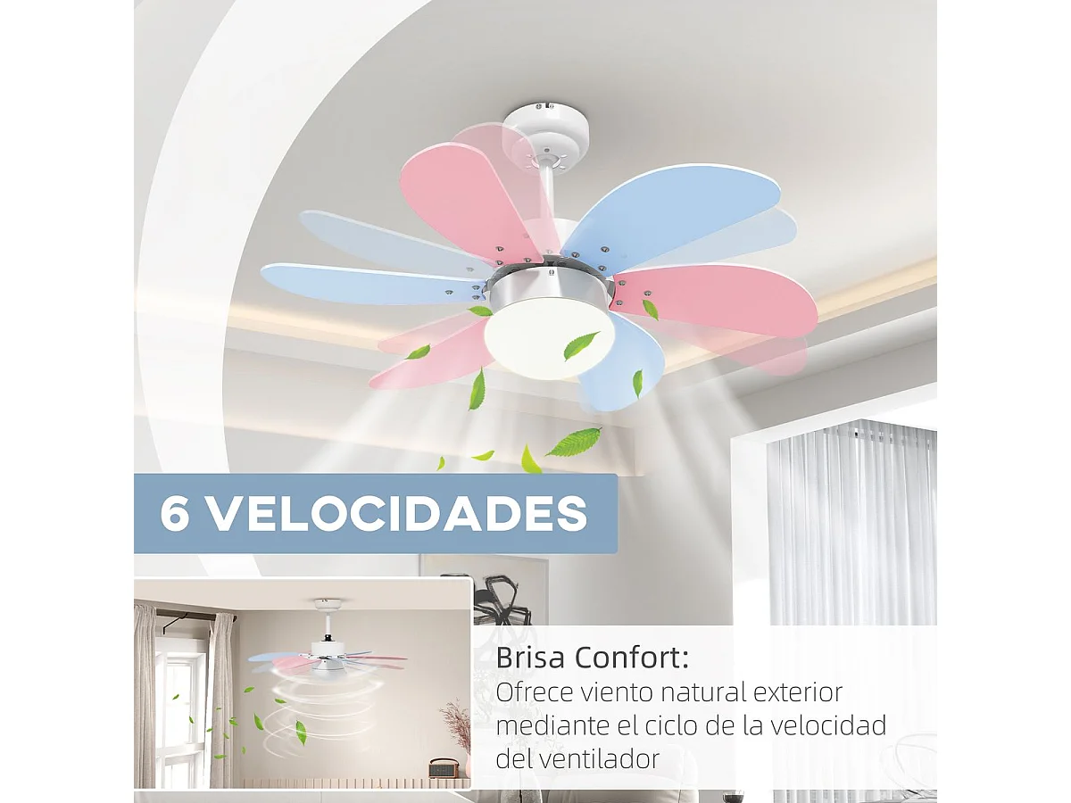 Ventoinha de Teto Silenciosa com Luz LED e Controle Remoto – Modelo Turku 34W Ø82,5 cm
