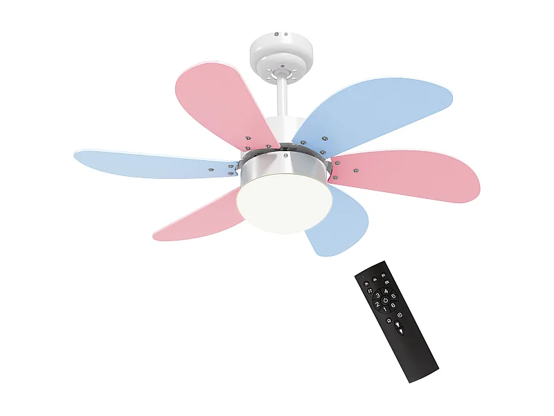 Ventoinha de Teto Silenciosa com Luz LED e Controle Remoto – Modelo Turku 34W Ø82,5 cm