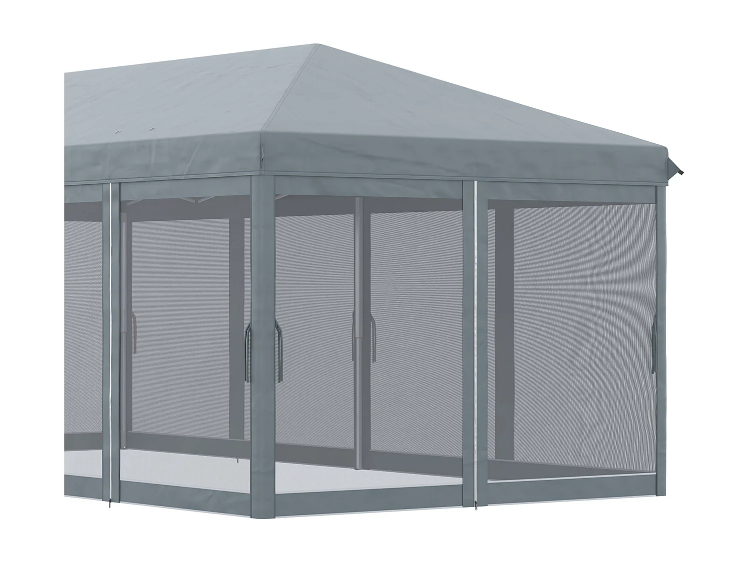Carpa Camboue Outsunny plegable 6 mosquiteras gris 270x585x295 cm