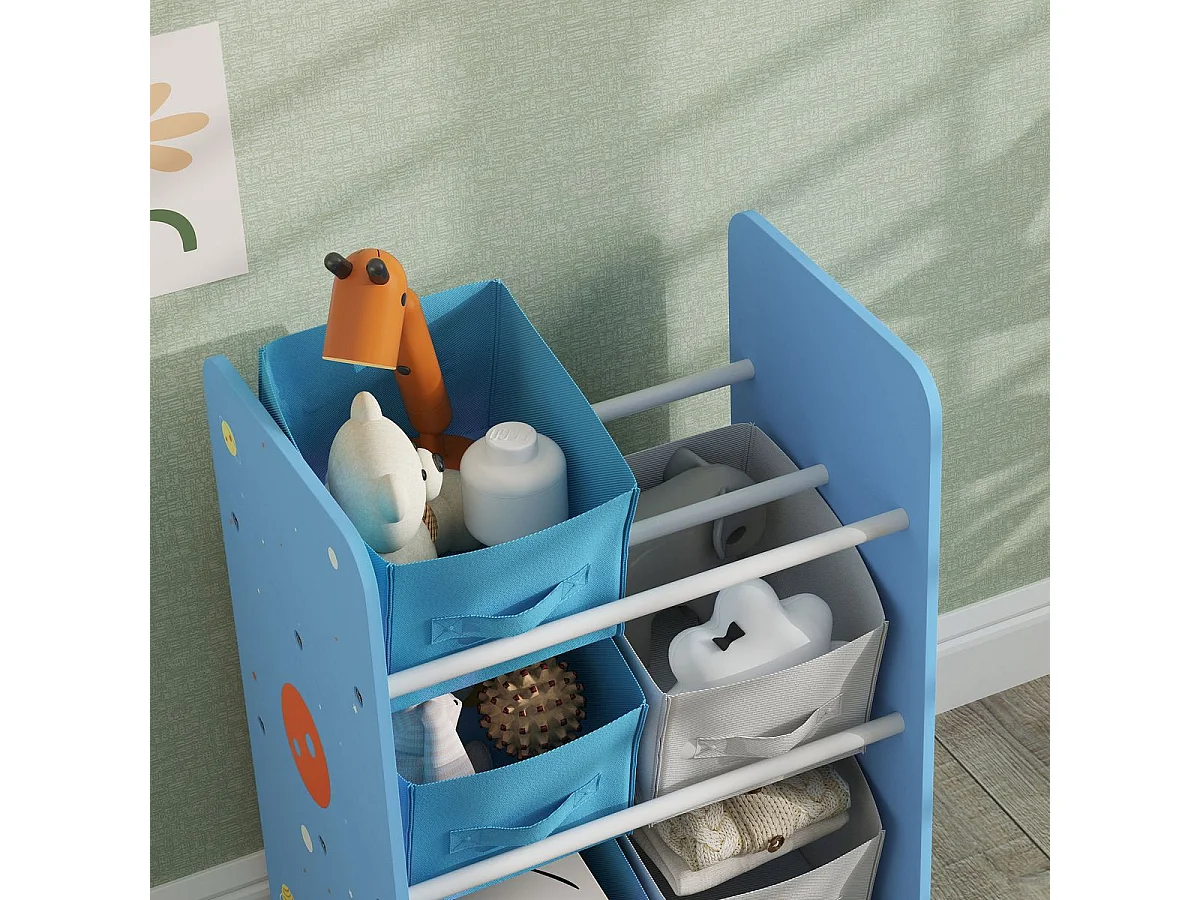 Estantería infantil Yoyó Aiyaplay 6 cajas +3A azul 60x43x30 cm