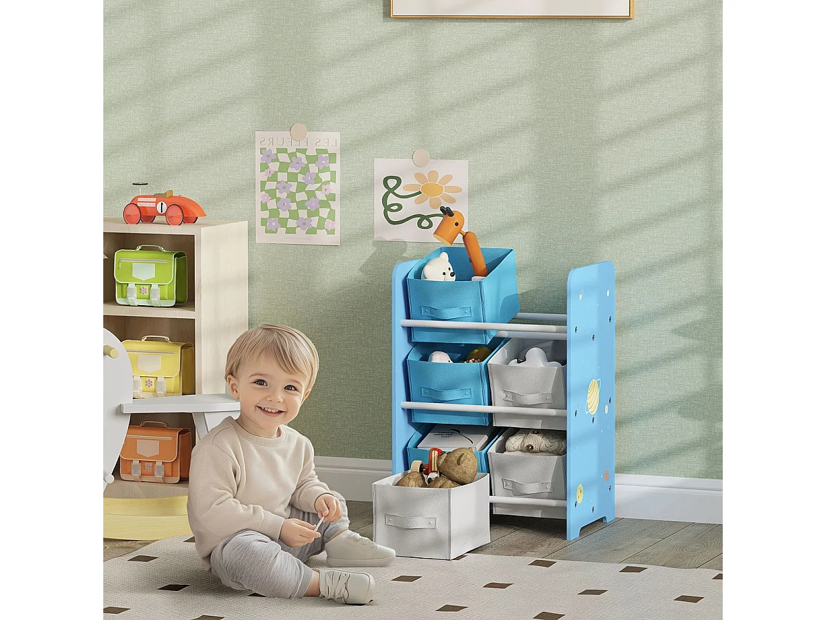 Estantería infantil Yoyó Aiyaplay 6 cajas +3A azul 60x43x30 cm