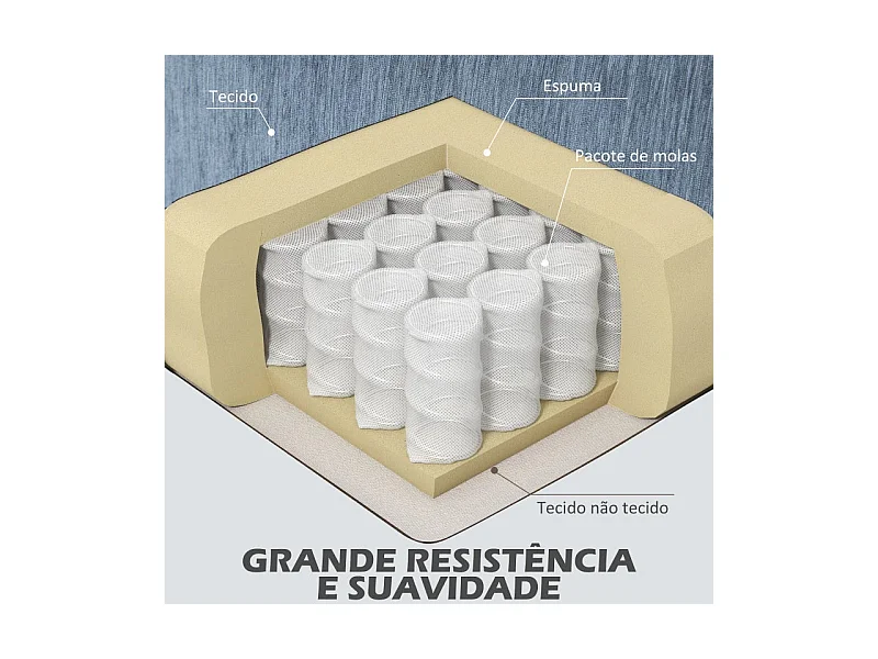 Sofá chaiselongue Diva Homcom 3 plazas reversible azul oscuro 87x230x138 cm