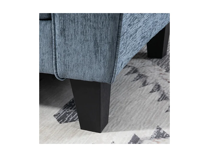 Sofá chaiselongue Diva Homcom 3 plazas reversible azul oscuro 87x230x138 cm