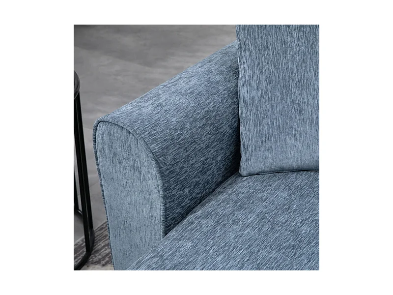 Sofá chaiselongue Diva Homcom 3 plazas reversible azul oscuro 87x230x138 cm