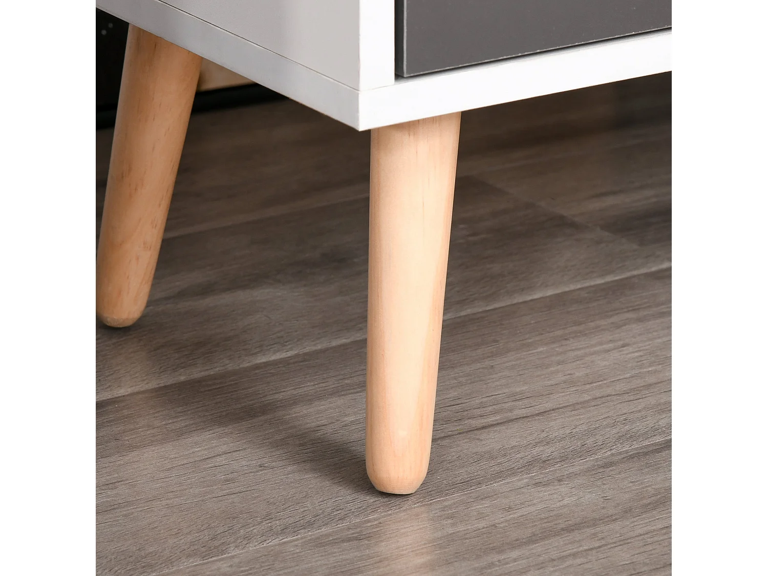 Aparador Kiwi Homcom 3 puertas + cajón blanco/gris 72x90x30 cm