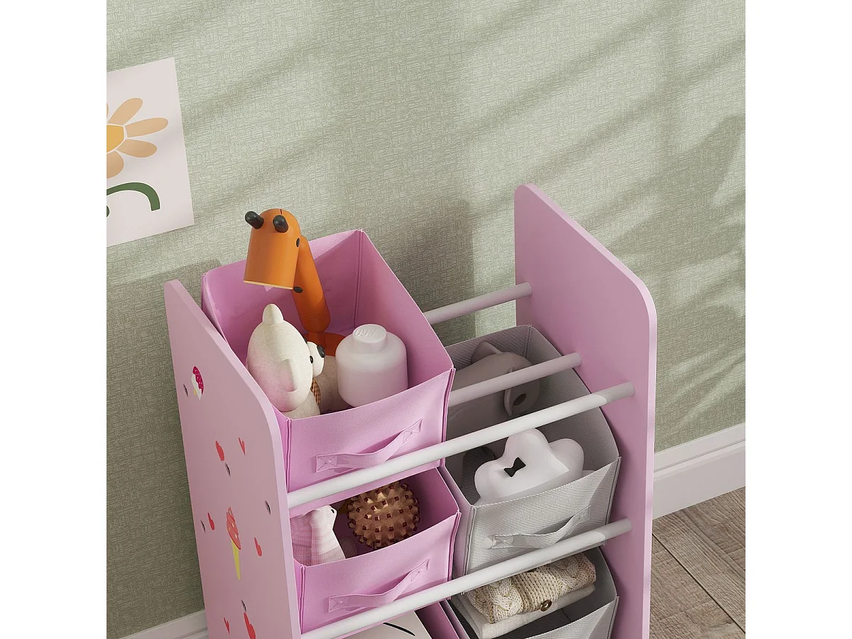 Estantería infantil Yoyó Aiyaplay 6 cajas +3A rosa 60x43x30 cm