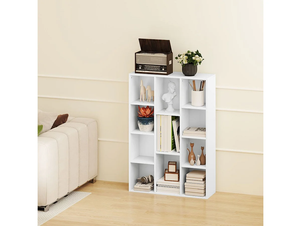 Estantería Godwin Homcom 11 compartimentos blanco 106x74,3x24 cm